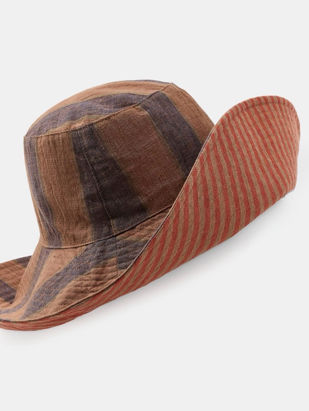 Zara Reversible Striped Linen Hat. Size S. Brand new! - Picture 3 of 14